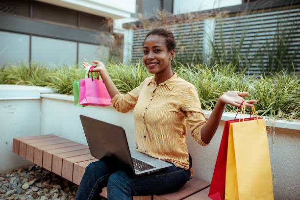 istock Black woman shopping 1181478853