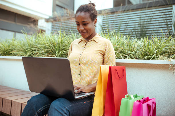 istock Black woman shopping 1181480043