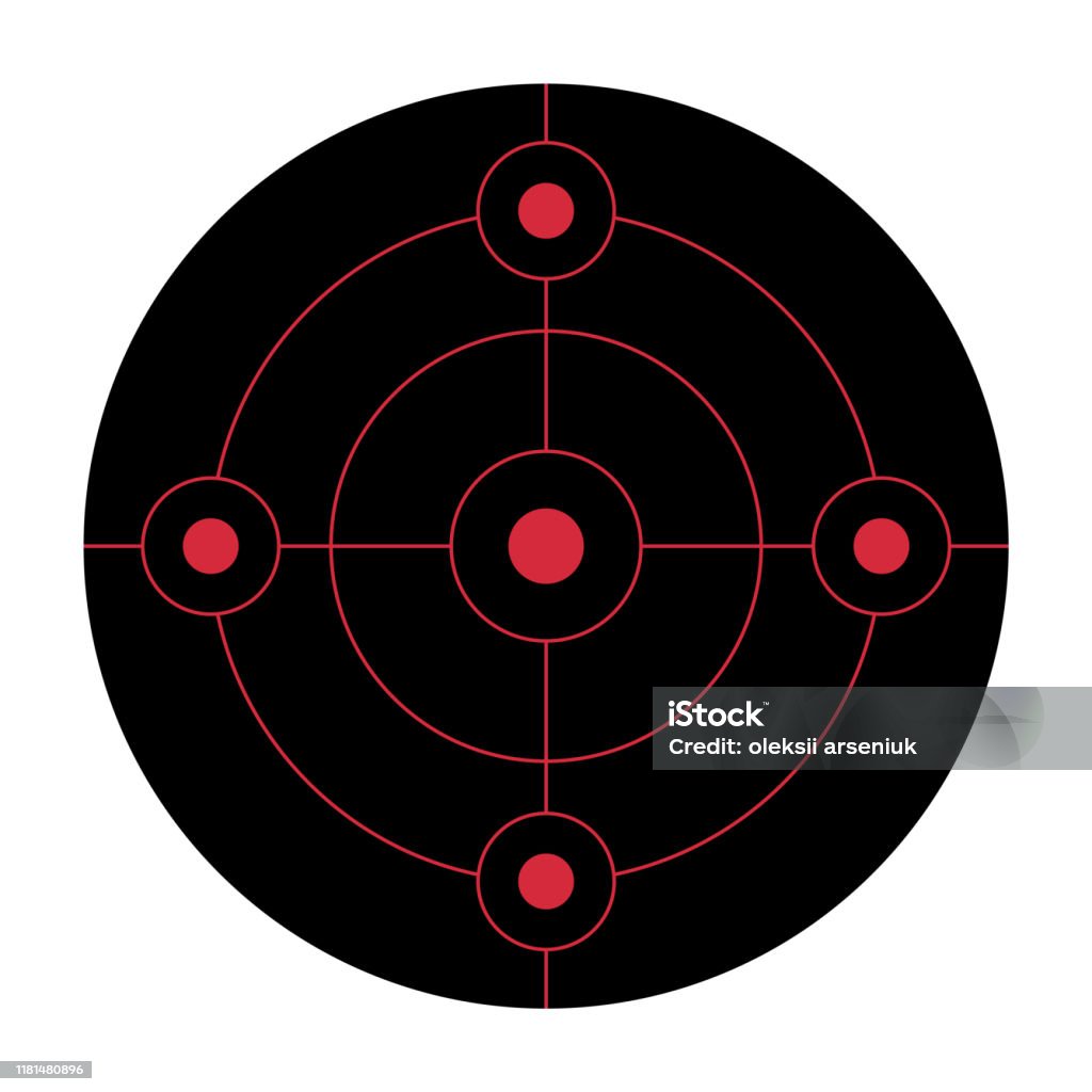 Basic Circular Target Black Circular Shooting Target For The Practice On A Gun Range Stock ...