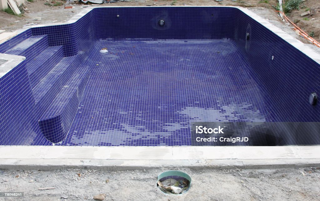 Swimming Pool Construction  Repairing Stock Photo