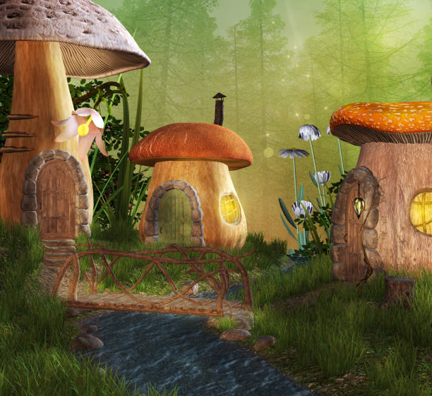 istock Elf mushrooms town 1181483513