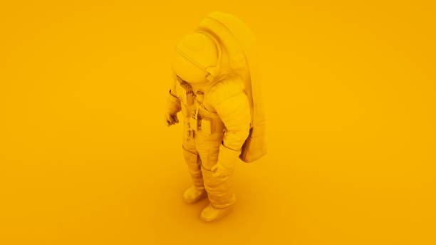 istock Yellow Spaceman Astronaut Cosmonaut 3d illustration 1181492771