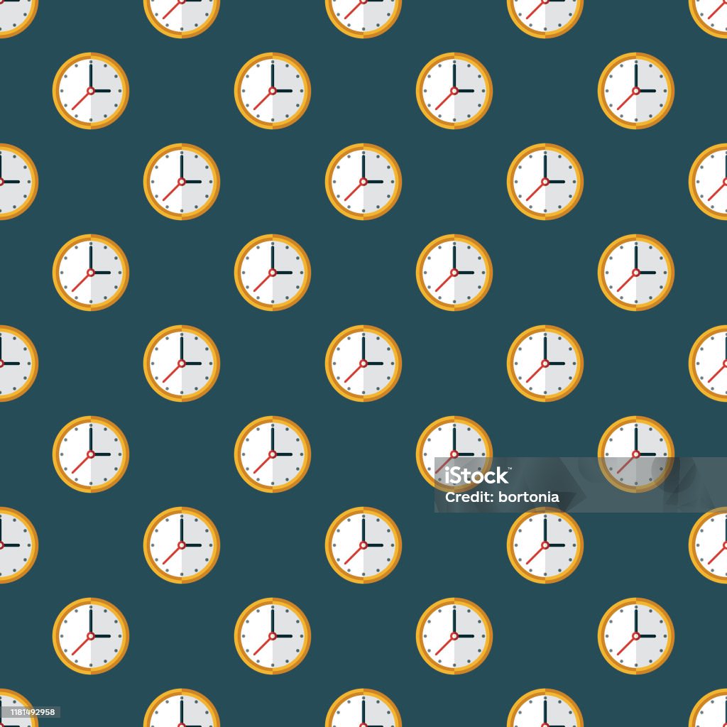 Simple Clock Pattern Background Clock Pattern Stock Illustration - Download Image Now - Backgrounds ...