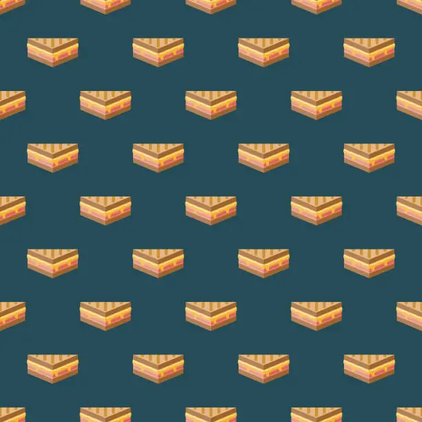 Vector illustration of Croque Monsieur Sandwich Pattern