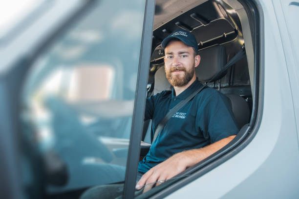 istock Mature Caucasian man driving the delivery van 1181499776