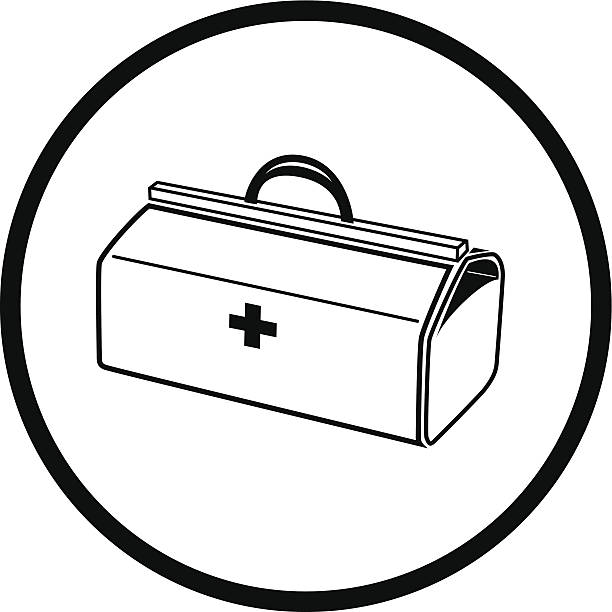 medical suitcase vector art illustration