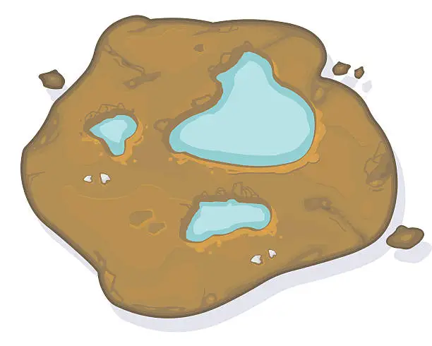 Vector illustration of Puddles in Mud.