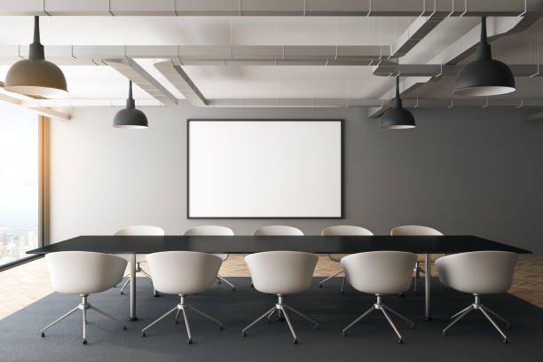 istock Modern meeting room with billboard 1181509269