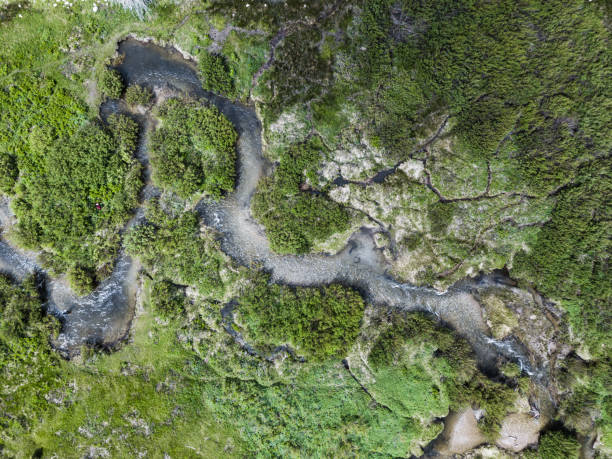 istock Aerial of sharp winding river in Uintah National Forest 1181513252