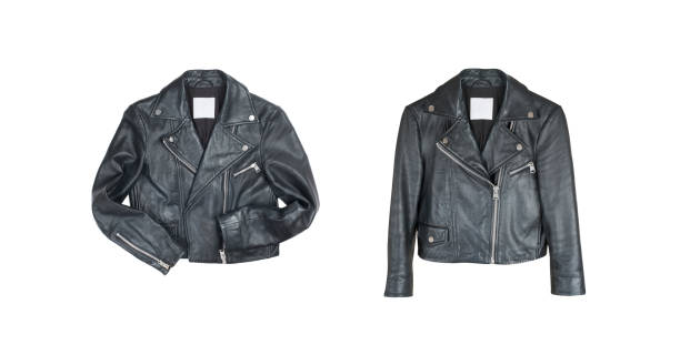 istock Fashion leather jacket isolated on white background 1181519373