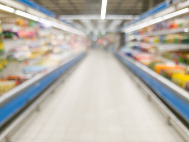 istock blurred background goods shelves at Department store 1181521327