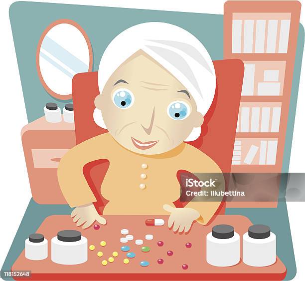 Nonna Pillole - Immagini vettoriali stock e altre immagini di Accudire - Accudire, Adulto, Antibiotico