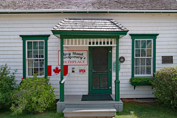 birthplace of Lucy Maud Montgomery, author of Anne of Green Gables Prince Edward Island, Canada - August 20, 2019:  The modest birthplace of Lucy Maud Montgomery, author of Anne of Green Gables, is preserved and open to visitors. lucy anne stock pictures, royalty-free photos & images