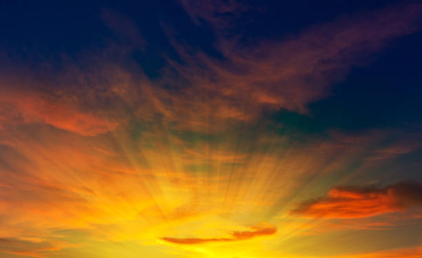 istock Beautiful sky with sunset light and clouds in the evening day 1181533960