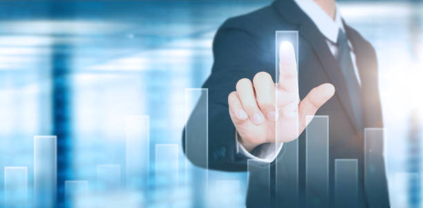 istock Businessman plan graph growth and increase of chart positive indicators 1181535636