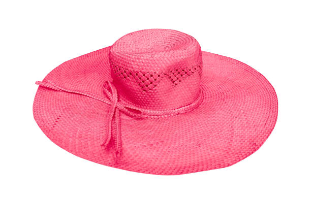 istock Bright red woman summer hat with bow pattern  isolated on white background , clipping path 1181541314