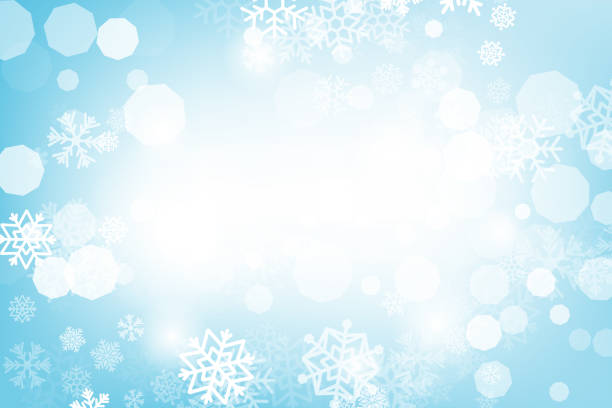 istock Winter glowing background. Vector holiday banner with lights, bokeh and snowflakes. Seasonal soft backdrop. 1181551677