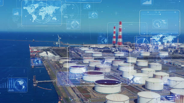 Industrial technology concept. Factory automation. Industry 4.0