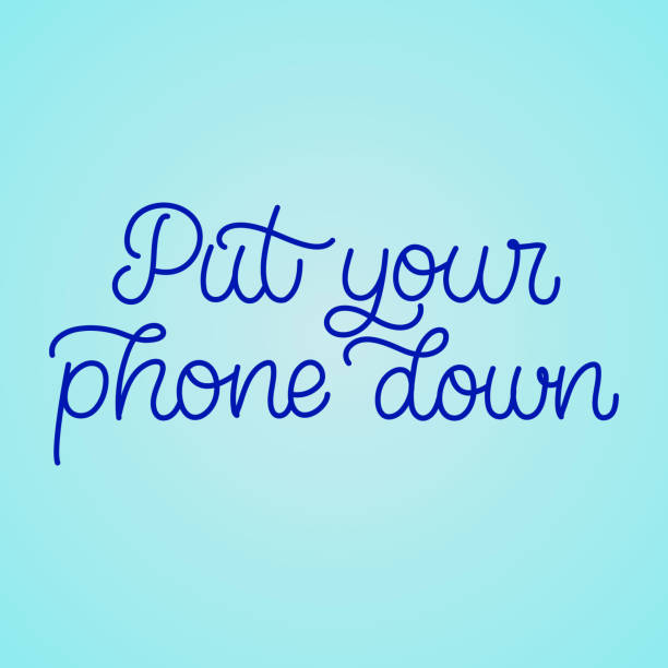 istock Hand drawn lettering card. The inscription: Put your phone down. Perfect design for greeting cards, posters, T-shirts, banners, print invitations.Digital detox concept. 1181557698