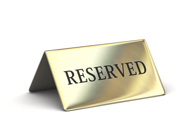 istock Metal reserved sign isolated on white 1181557812