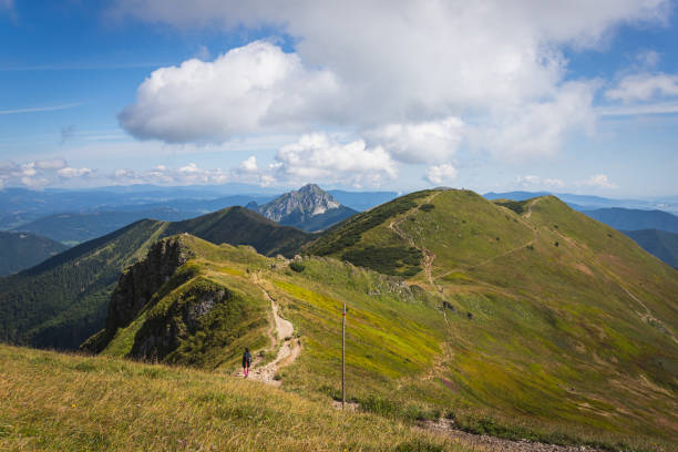 Mount Velky Rozsutec viewed from the Crest of Mala Fatra Mountain Range near Mount Chleb, Slovakia