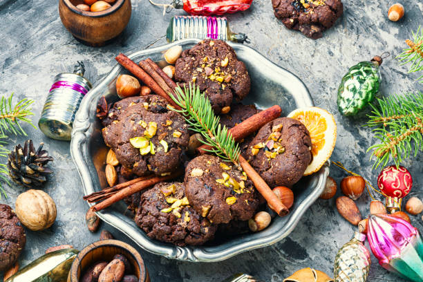 istock Plate with tasty Christmas cookies 1181565381