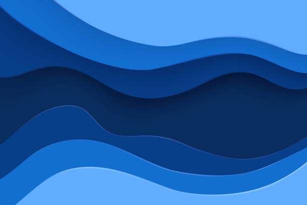 istock Blue paper cut banner with 3D slime abstract background and blue waves layers. Abstract layout design for brochure and flyer. Paper art vector illustration 1181566291