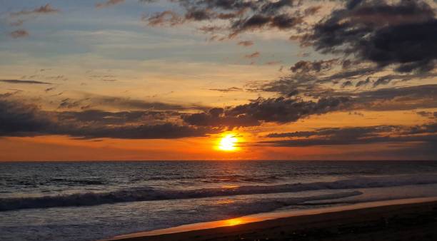 sunset in Pie de la Cuesta beach, in Acapulco