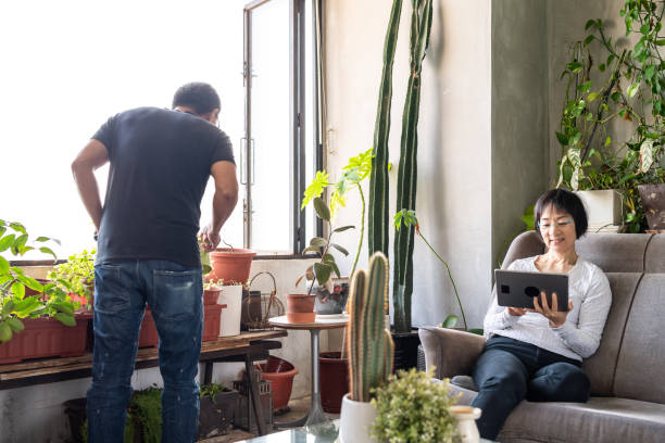 istock Asian couple in a conservatory 1181569032