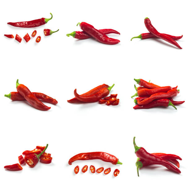 istock Set of red chili pepper isolate on white with clipping path 1181574697