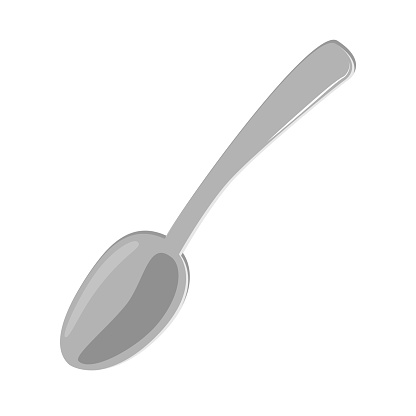 Dessert Spoon vector isolated on white background. Cartoon style