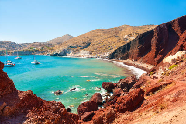 istock Red beach on Santorini island, Greece. 1181579415