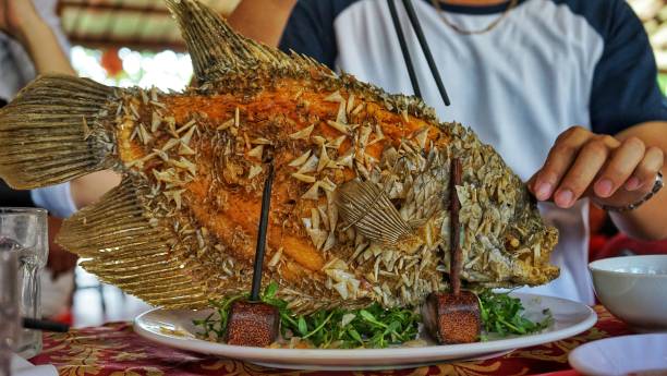 istock Deep fried Osphronemus goramy traditional food 1181579694
