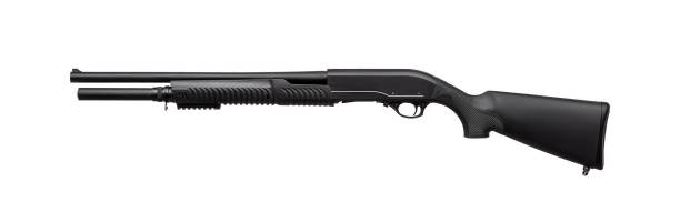 istock modern black shotgun isolated on white background 1181581810