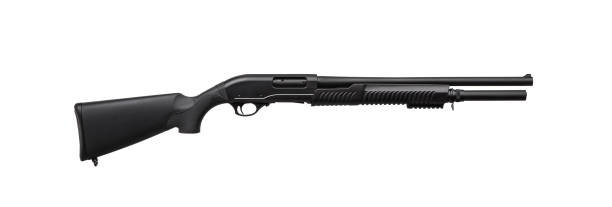 istock modern black shotgun isolated on white background 1181581949