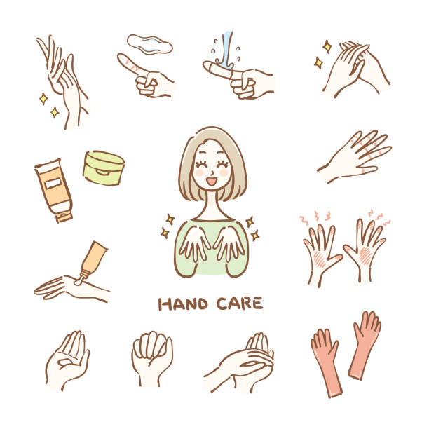 Illustration variations of hand care Illustration variations of hand care human finger illustrations stock illustrations