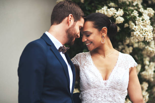 Shot of a happy newlywed young couple posing together on their wedding day