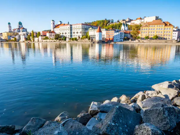 Inn shore in autumn Passau