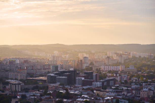 istock Lvov in sunset light, view from hill 1181591536