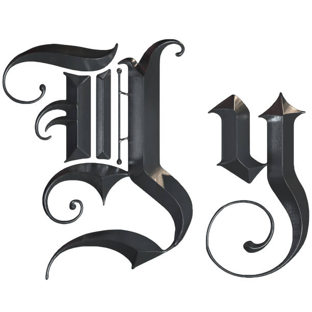 istock Elegant medieval gothic letter Y. 3d rendering 1181593252