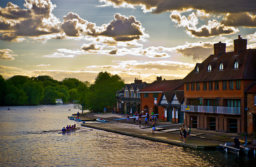 Image taken ( June 1st 2011 ) in the suburb of Eton Uk, near the Royal town of Windsor, showing the British Rowing culture and where Prince Charles, Prince William and Prince Harry all attended this prestigious University College