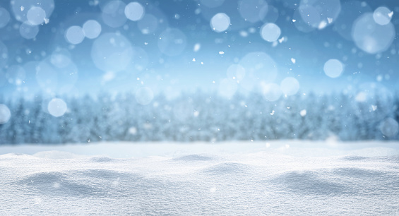 Empty Panoramic Winter Background Stock Photo - Download Image Now -  Backgrounds, Snow, Winter - iStock