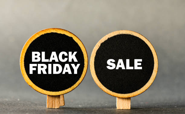 istock Black friday sale text on mini chalkboard. 1181602055