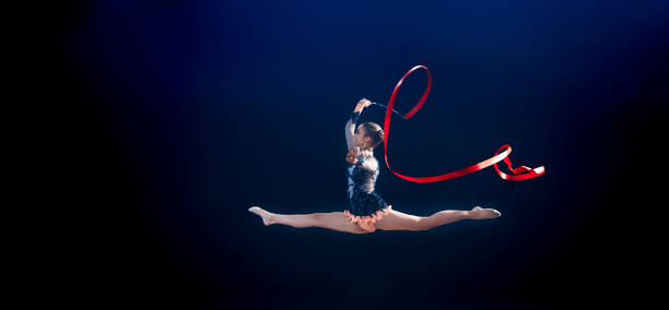 istock Gymnast performing with ribbon 1181603517