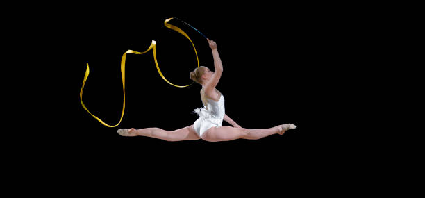 istock Gymnast performing with ribbon 1181603520
