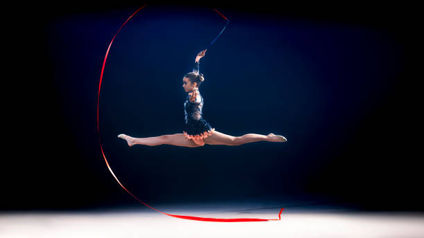 istock Gymnast performing with ribbon 1181603522
