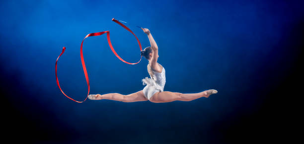 istock Gymnast performing with ribbon 1181603527