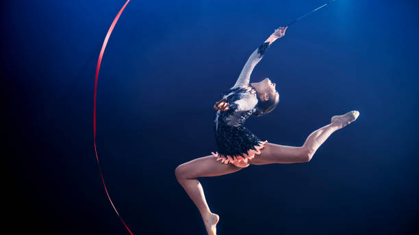istock Gymnast performing with ribbon 1181603529