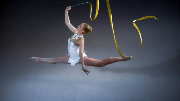 istock Gymnast performing with ribbon 1181603533