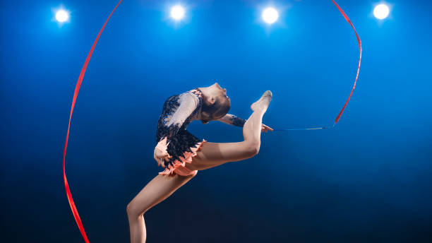 istock Gymnast performing with ribbon 1181603537